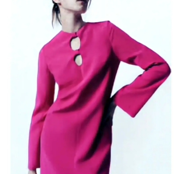 NWT Zara Hot Pink mini dress, M. - Picture 7 of 10